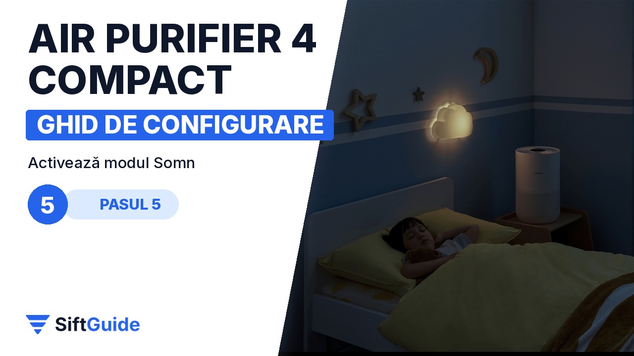 Xiaomi Smart Air Purifier 4 Compact în dormitor, noaptea