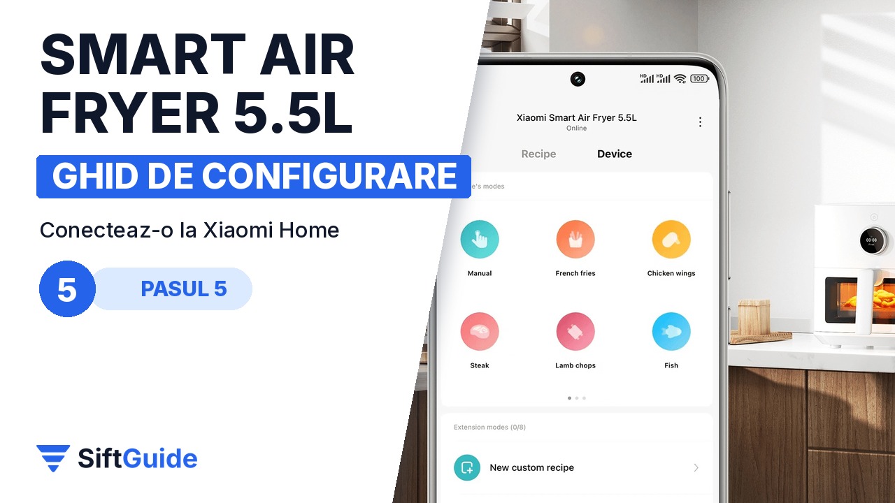Aplicația Xiaomi Home pentru friteuza Xiaomi Smart Air Fryer 5.5L