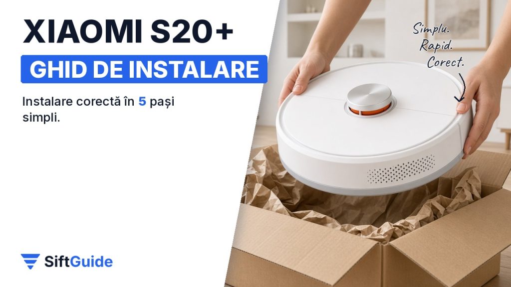 Robot de aspirare Xiaomi S20+ alb cu stația