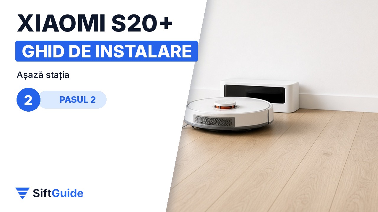 Stația Xiaomi S20+ lângă perete cu spațiu liber