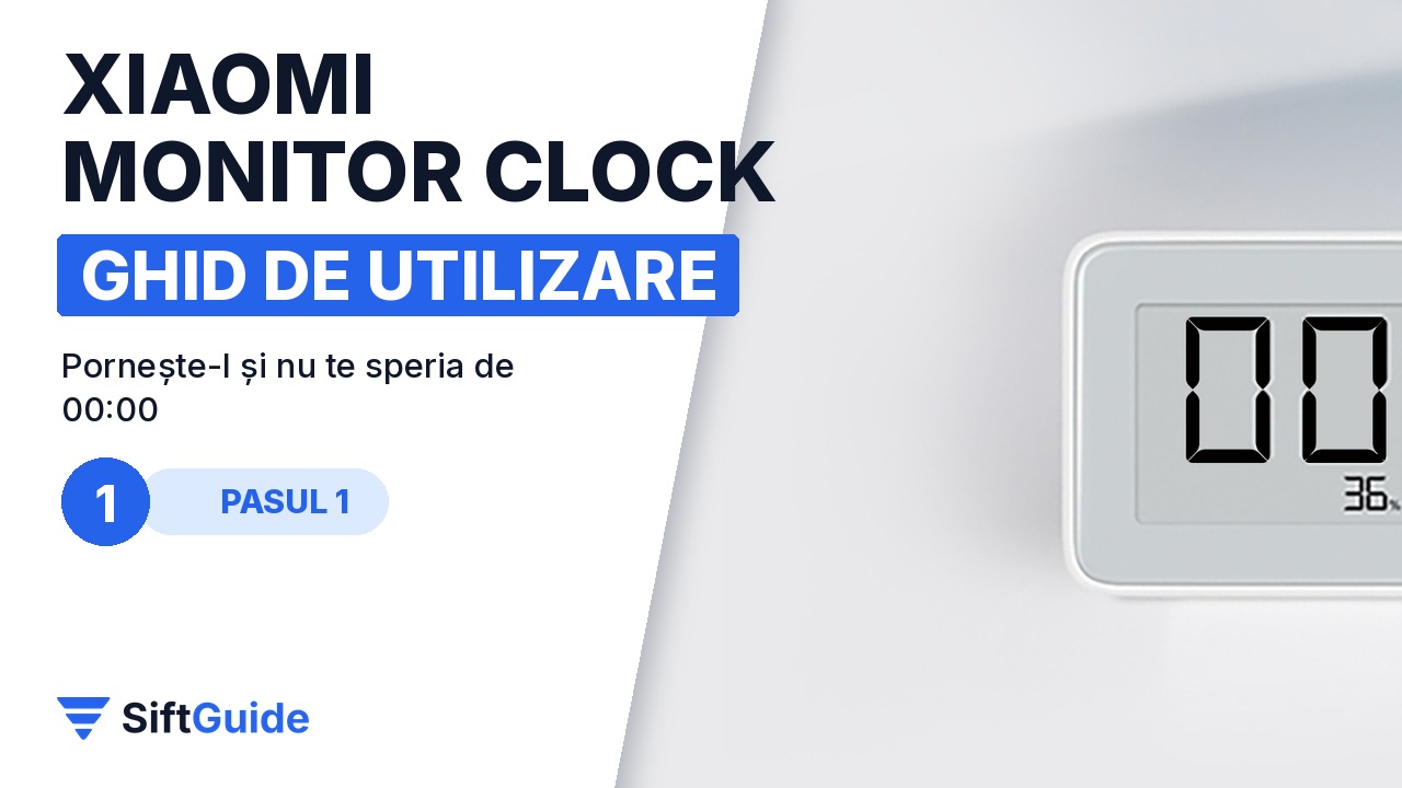 Ceasul Xiaomi cu monitor de temperatură și umiditate arătând 00:00 la prima pornire