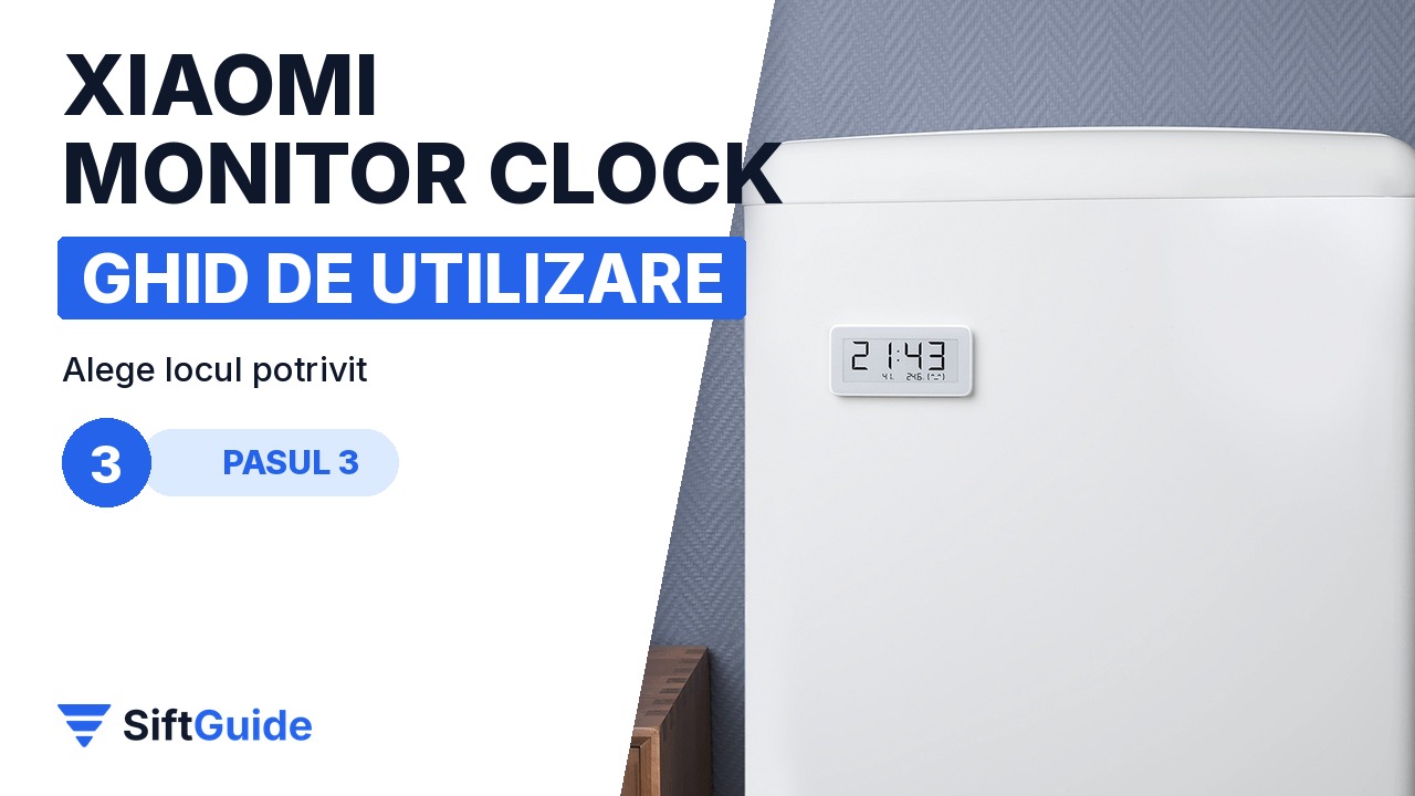 Ceasul Xiaomi fixat cu magnet pe ușa unui frigider