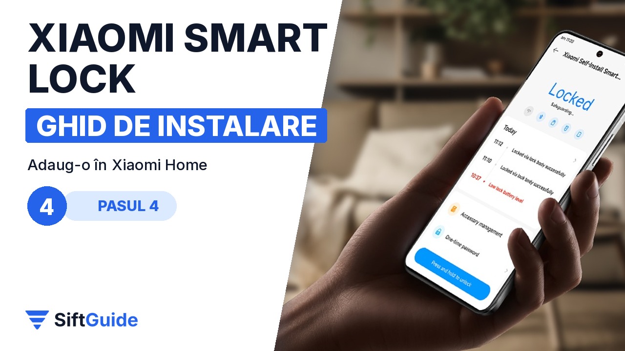 Aplicația Xiaomi Home pe telefon, cu starea încuietorii