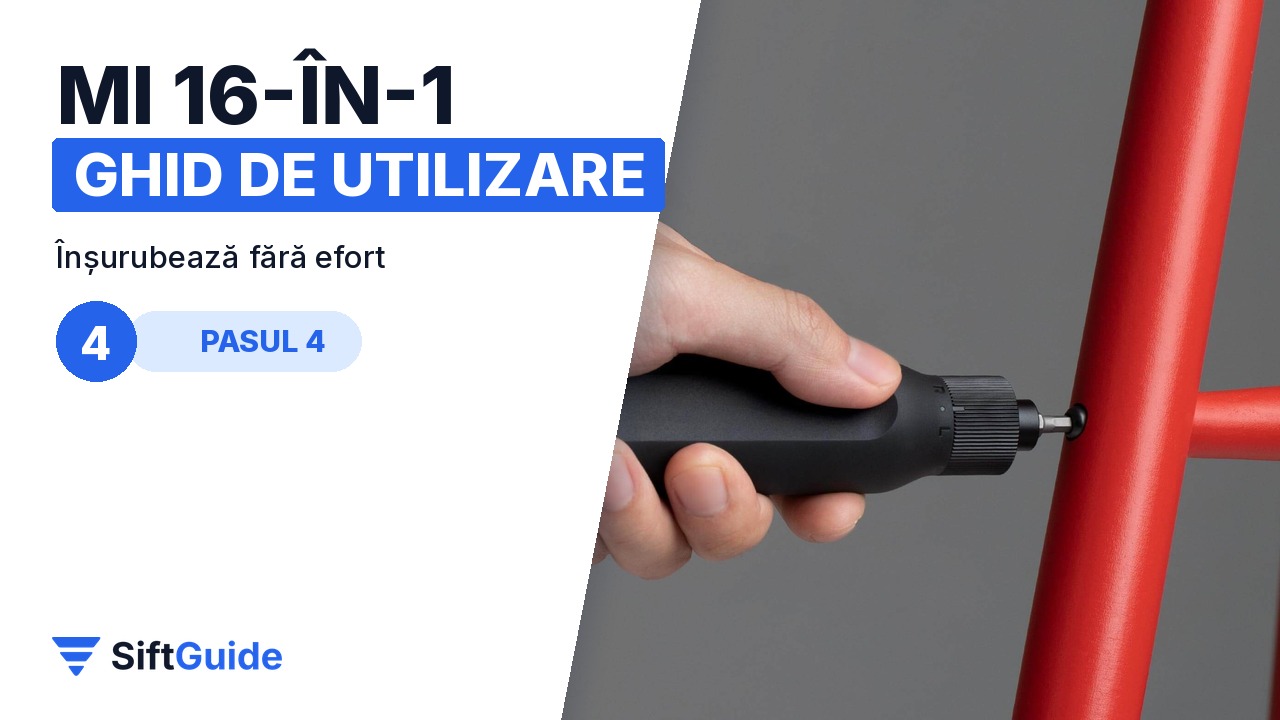 Strângerea unui șurub de mobilier cu șurubelnița Mi
